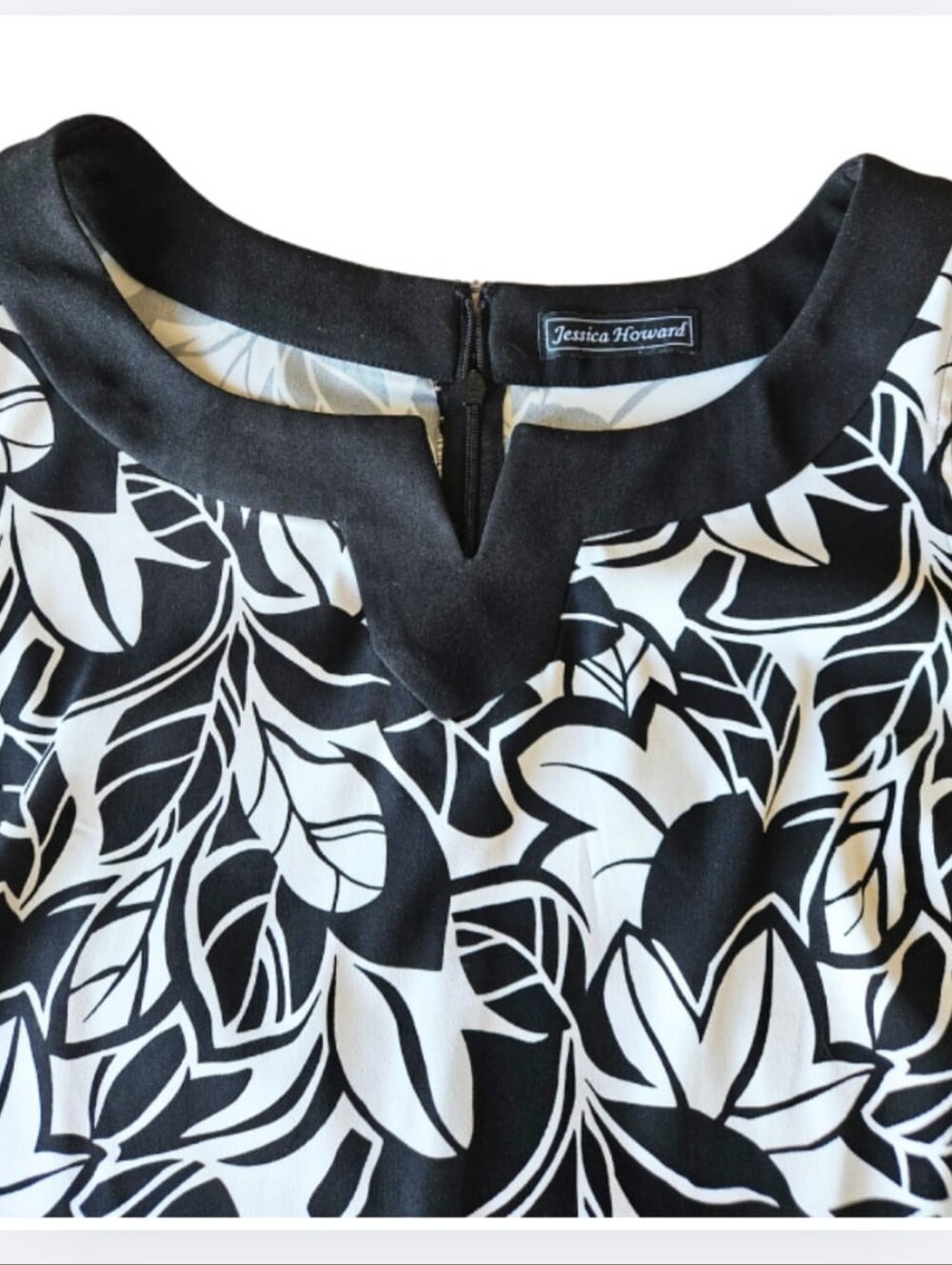 Jessica Howard Black & White Floral Sleeveless Midi Dress - Picture 3 of 9